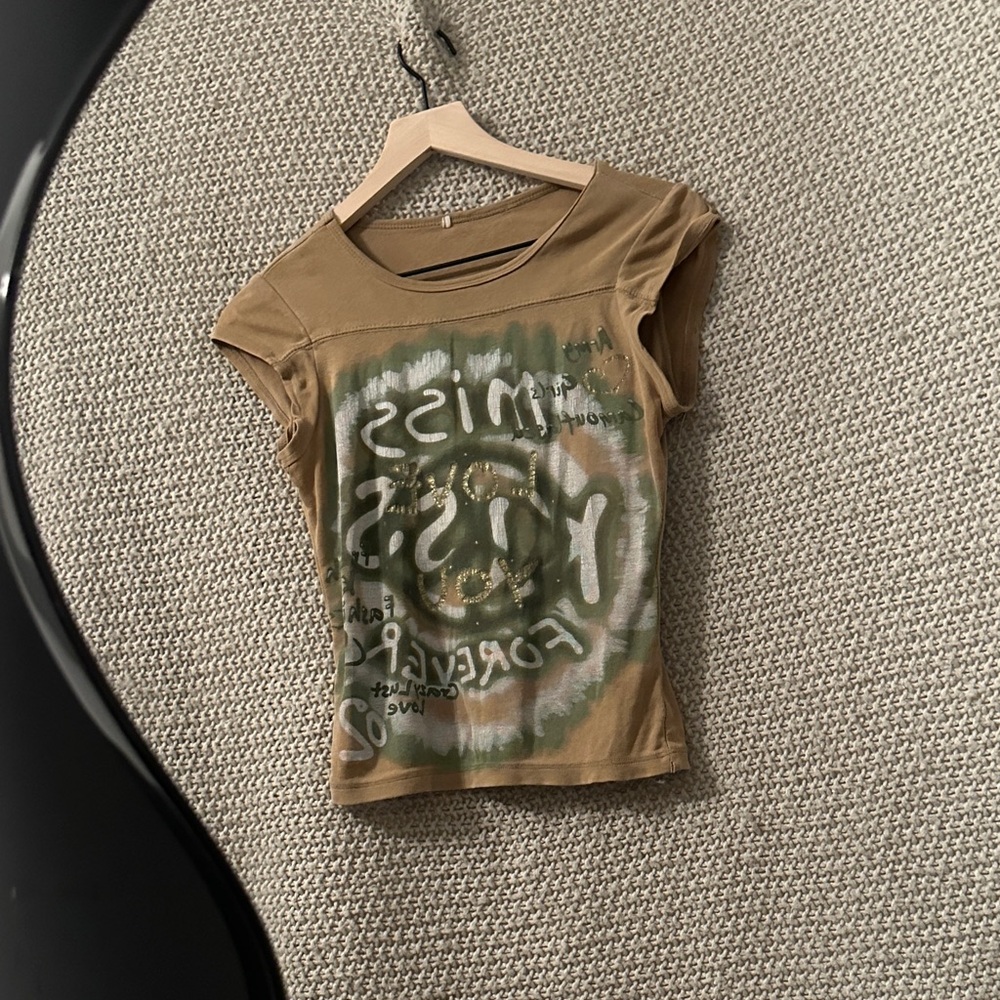 Y2K Graphic Tee with Text Design